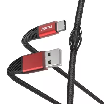 Hama Extreme καλώδιο USB USB 2.0 1,5 m USB A USB C μαύρο, κόκκινο