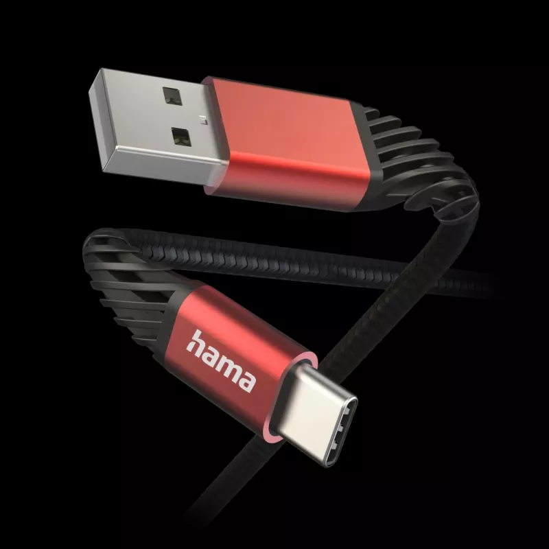 Hama Extreme καλώδιο USB USB 2.0 1,5 m USB A USB C μαύρο, κόκκινο