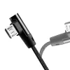 LogiLink CU0142 καλώδιο USB 2.0, USB-A σε Micro-USB B (γωνιακό 90°), πλεκτό, 1 m, μαύρο