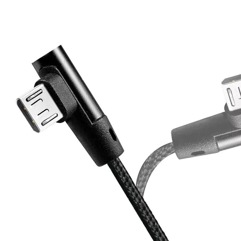 LogiLink CU0142 καλώδιο USB 2.0, USB-A σε Micro-USB B (γωνιακό 90°), πλεκτό, 1 m, μαύρο