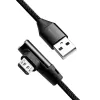 LogiLink CU0142 καλώδιο USB 2.0, USB-A σε Micro-USB B (γωνιακό 90°), πλεκτό, 1 m, μαύρο
