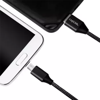 Καλώδιο USB LogiLink CU0143 USB 2.0 0,3 m USB A Micro-USB B μαύρο