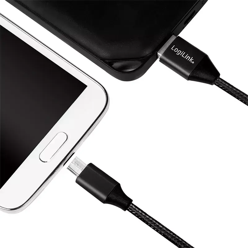 Καλώδιο USB LogiLink CU0143 USB 2.0 0,3 m USB A Micro-USB B μαύρο