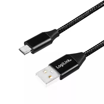 Καλώδιο USB LogiLink CU0143 USB 2.0 0,3 m USB A Micro-USB B μαύρο