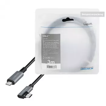 Καλώδιο USB LogiLink CU0183 2m USB-C μαύρο ασημί USB 2.0
