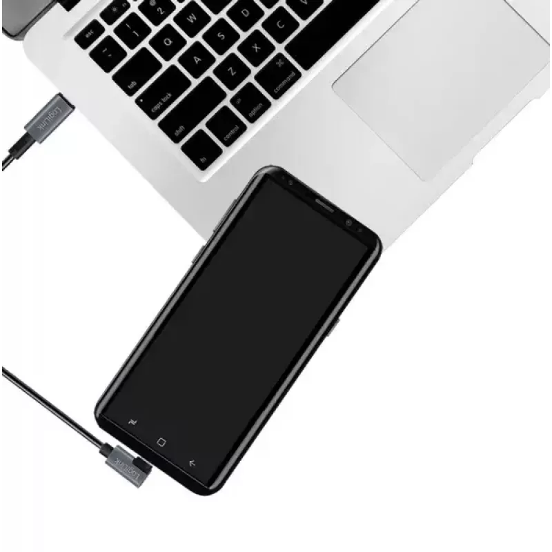 Καλώδιο USB LogiLink CU0183 2m USB-C μαύρο ασημί USB 2.0
