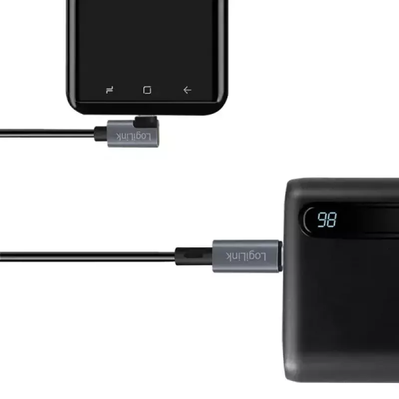Καλώδιο USB LogiLink CU0183 2m USB-C μαύρο ασημί USB 2.0