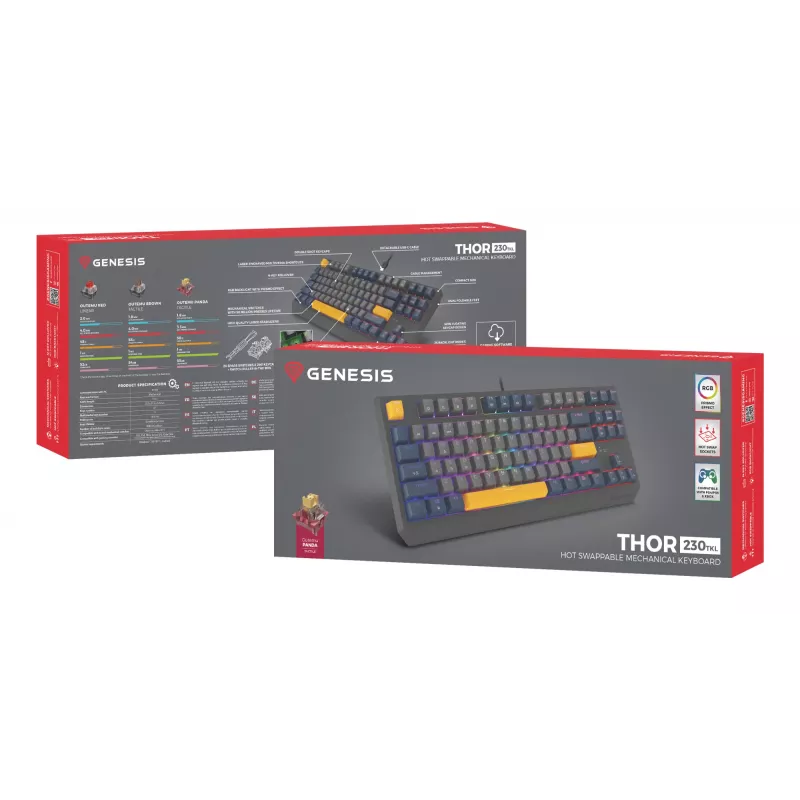GENESIS Thor 230 TKL πληκτρολόγιο Gaming USB QWERTY αγγλικό μπλε