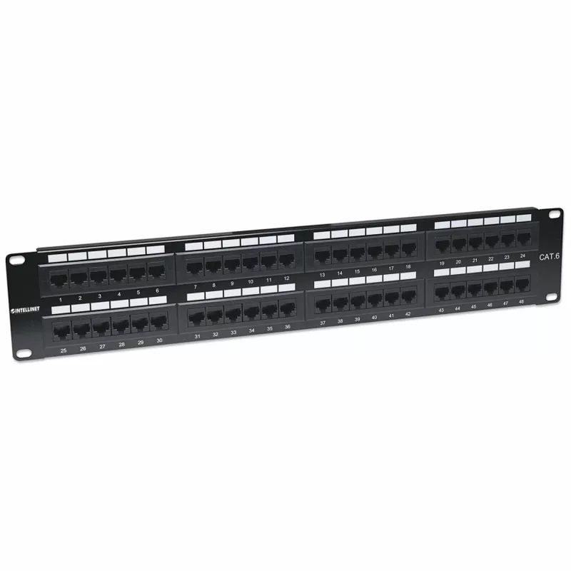 Intellinet Patch Panel, Cat6, UTP, 48-Port, 2U, μαύρο