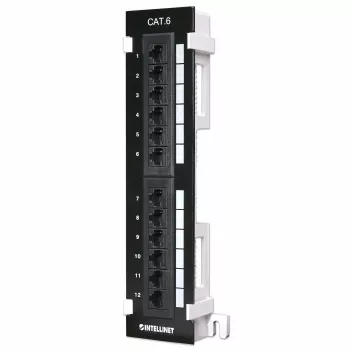 Intellinet Patch Panel, Cat6, επιτοίχιο, UTP, 12 Ports, μαύρο