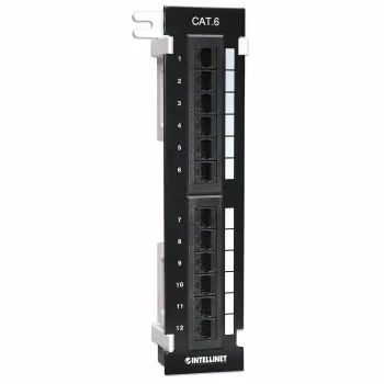 Intellinet Patch Panel, Cat6, επιτοίχιο, UTP, 12 Ports, μαύρο