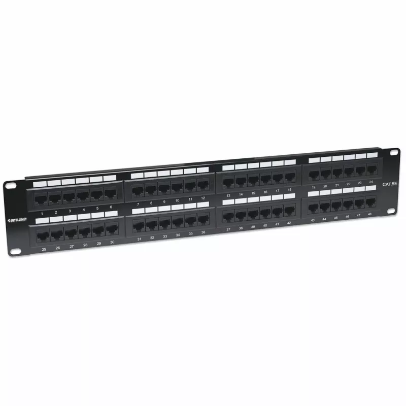 Intellinet Patch Panel, Cat5e, UTP, 48-Port, 2U, μαύρο
