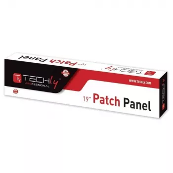 Techly 022861 I-PP 24-RU-C5ET patch panel 19 ιντσών, 24 θυρών Cat5e UTP, 1U, μαύρο