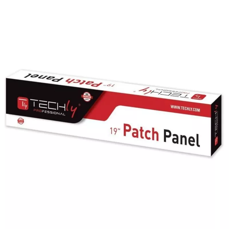 Techly 022861 I-PP 24-RU-C5ET patch panel 19 ιντσών, 24 θυρών Cat5e UTP, 1U, μαύρο