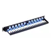 Techly UTP Patch Panel 24 θέσεις RJ45 Cat.6A κεκλιμένη έξοδος 1U μαύρο