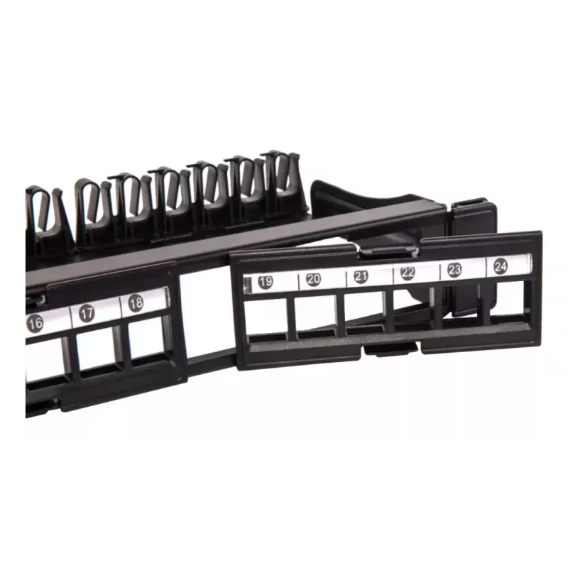 Techly αρθρωτό patch panel 24 θέσεις UTP με αφαιρούμενα modules 1HE μαύρο