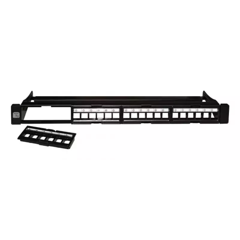 Techly αρθρωτό patch panel 24 θέσεις UTP με αφαιρούμενα modules 1HE μαύρο
