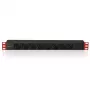 Πολύπριζο Techly 8 πρίζες για rack 19 inch βύσμα C14 1U μαύρο κόκκινο