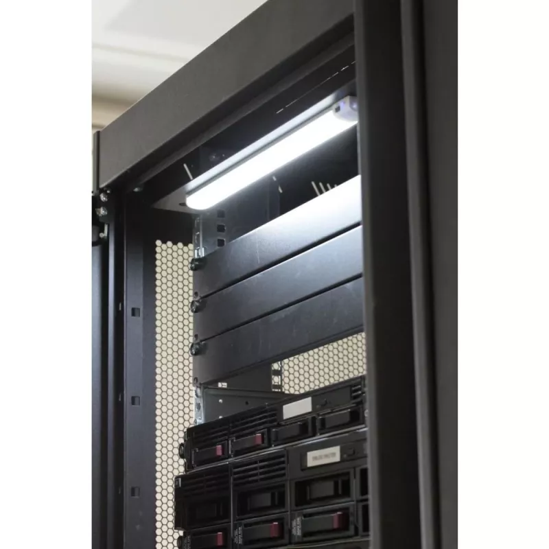 Techly 026289 Μαγνητικό πάνελ φωτισμού LED για ερμάριο rack 19 ιντσών, αισθητήρας κίνησης και αφής, τροφοδοτικό 12 V DC, καλώδιο 3 m