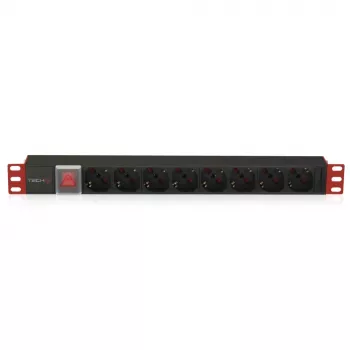 Μονάδα διανομής ισχύος (PDU) Techly I-CASE STRIP-18C20 8 έξοδοι AC 1U μαύρο, κόκκινο