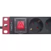 Πολύπριζο Techly 9 θέσεων 19 ίντσες Rack Schuko-Βύσμα Διακόπτης 1HE Μαύρο Κόκκινο