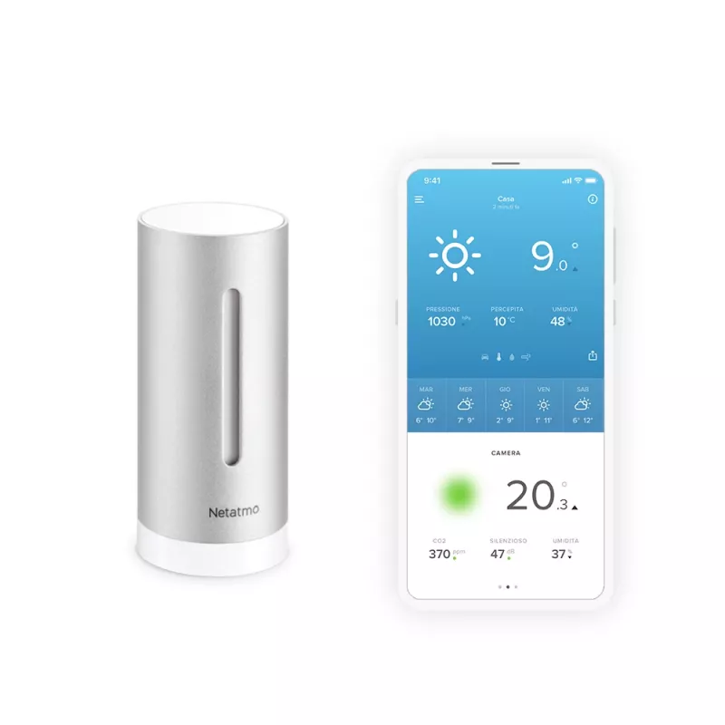 Netatmo Πρόσθετη έξυπνη εσωτερική μονάδα, ασύρματη, 0,3°, 3%, duralumin, αλουμίνιο, AAA