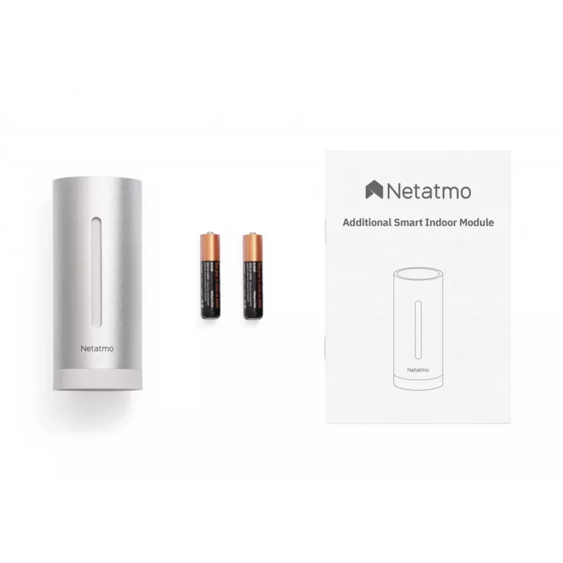 Netatmo Πρόσθετη έξυπνη εσωτερική μονάδα, ασύρματη, 0,3°, 3%, duralumin, αλουμίνιο, AAA