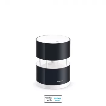 Netatmo NWA01-WW έξυπνο ανεμόμετρο για μετεωρολογικό σταθμό, ταχύτητα και κατεύθυνση ανέμου, ασύρματο, Wi-Fi, 0–45 m/s, εμβέλεια 100 m, 4x AA, μαύρο, διαφανές