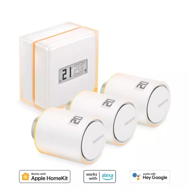 Netatmo Pack: Έξυπνος θερμοστάτης + 3 πρόσθετες έξυπνες βαλβίδες καλοριφέρ