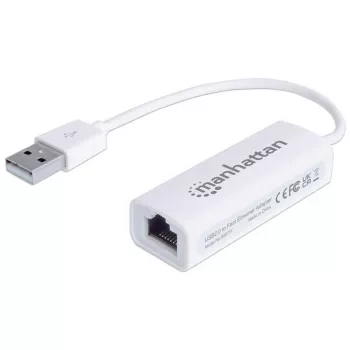 Manhattan 506731 προσαρμογέας USB 2.0 σε Fast Ethernet, USB σε RJ45, 10/100 Mbps, λευκός