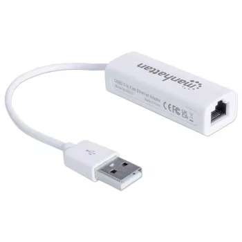 Manhattan 506731 προσαρμογέας USB 2.0 σε Fast Ethernet, USB σε RJ45, 10/100 Mbps, λευκός