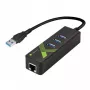 Techly IDATA-USB-ETGIGA-3U2 (105803) προσαρμογέας USB 3.0 σε Gigabit Ethernet με διανομέα USB 3.0 3 θυρών, USB-A, RJ45, αλουμίνιο
