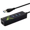 Techly IDATA-USB-ETGIGA-3U2 (105803) προσαρμογέας USB 3.0 σε Gigabit Ethernet με διανομέα USB 3.0 3 θυρών, USB-A, RJ45, αλουμίνιο