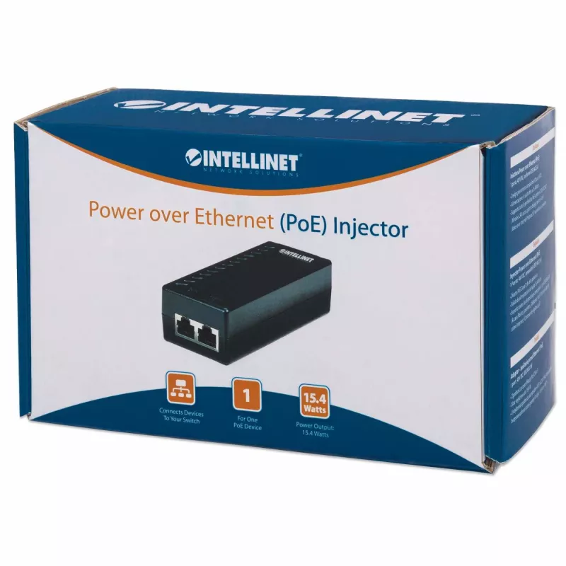 Intellinet Power over Ethernet (PoE) Injector, 1 Θύρα, 48 V DC, συμβατό με IEEE 802.3af