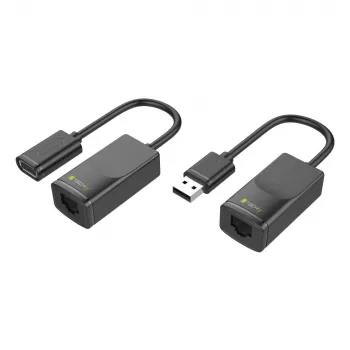 Techly IUSB-EXTENDTY2 Καλώδιο-Αντάπτορας RJ-45 USB 2.0 Type-A μαύρο