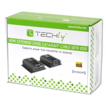 Techly IDATA EXT-E70POED AV-Extender AV-Πομπός & Δέκτης Μαύρο