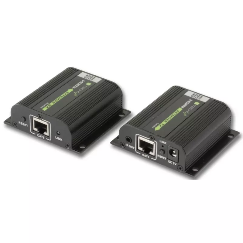 Techly IDATA EXT-E70POED AV-Extender AV-Πομπός & Δέκτης Μαύρο