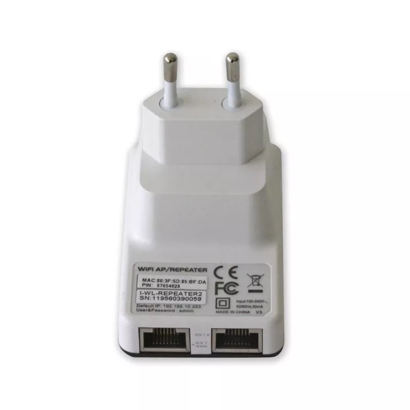 Techly I-WL-REPEATER2 (301078) ασύρματο μίνι router / επαναλήπτης 300N πρίζας, Wi-Fi 4 (802.11n), 2,4 GHz, 300 Mbps