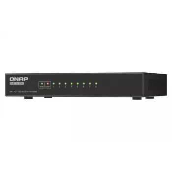 QNAP QSW-1108-8T-R2 μη διαχειριζόμενο switch δικτύου, 8x 2,5GbE RJ45 (10/100/1000/2500 Mbps), επιτραπέζιο, χωρίς ανεμιστήρα, μαύρο-γκρι