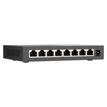QNAP QSW-1108-8T-R2 μη διαχειριζόμενο switch δικτύου, 8x 2,5GbE RJ45 (10/100/1000/2500 Mbps), επιτραπέζιο, χωρίς ανεμιστήρα, μαύρο-γκρι