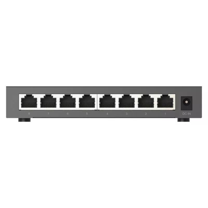 QNAP QSW-1108-8T-R2 μη διαχειριζόμενο switch δικτύου, 8x 2,5GbE RJ45 (10/100/1000/2500 Mbps), επιτραπέζιο, χωρίς ανεμιστήρα, μαύρο-γκρι
