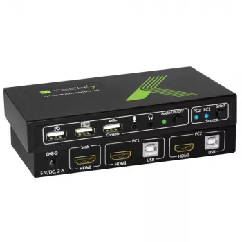 Techly 2x1 USB HDMI 4Kx2K IDATA KVM-HDMI2U KVM Switch Μαύρο
