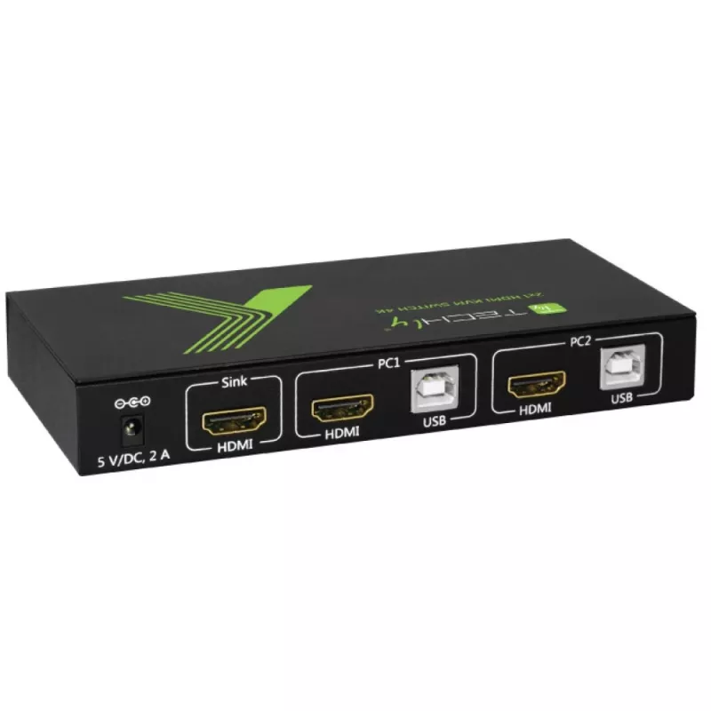 Techly 2x1 USB HDMI 4Kx2K IDATA KVM-HDMI2U KVM Switch Μαύρο