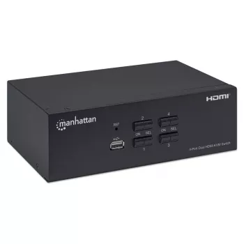Διακόπτης KVM Manhattan 4 θυρών 4K@30Hz USB-A Ήχος Μικρόφωνο