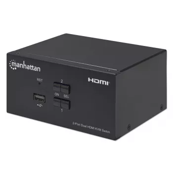KVM Switch Manhattan 2-Port 4K HDMI USB Audio Έλεγχος 2 υπολογιστών