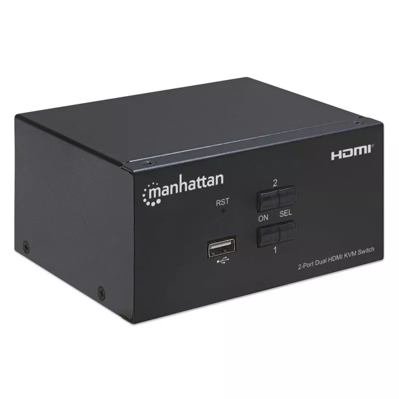 KVM Switch Manhattan 2-Port 4K HDMI USB Audio Έλεγχος 2 υπολογιστών