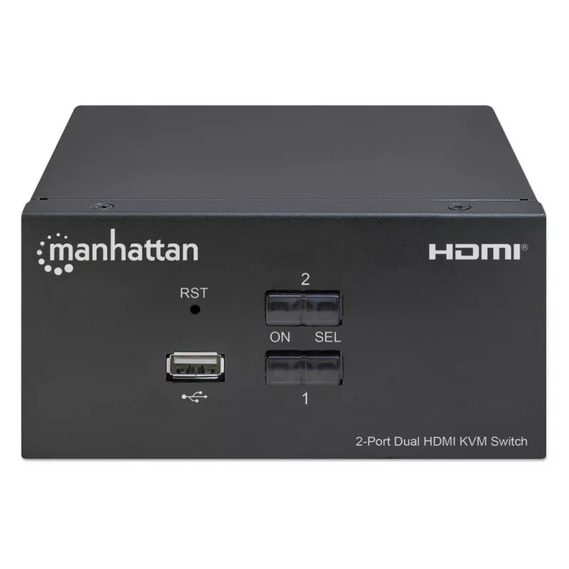KVM Switch Manhattan 2-Port 4K HDMI USB Audio Έλεγχος 2 υπολογιστών
