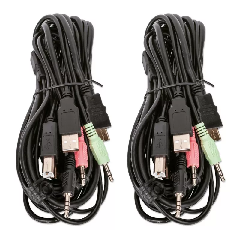 KVM Switch Manhattan 2-Port 4K HDMI USB Audio Έλεγχος 2 υπολογιστών
