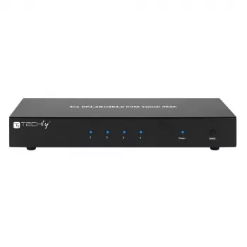 Techly IDATA DP-KVM4 KVM Switch Rack Mount Μαύρο