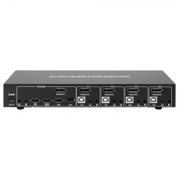 Techly IDATA DP-KVM4 KVM Switch Rack Mount Μαύρο